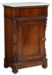 ITALIAN MARBLE-TOP MAHOGANY BE
