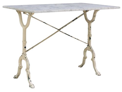 ITALIAN MARBLE-TOP PAINTED CAST
