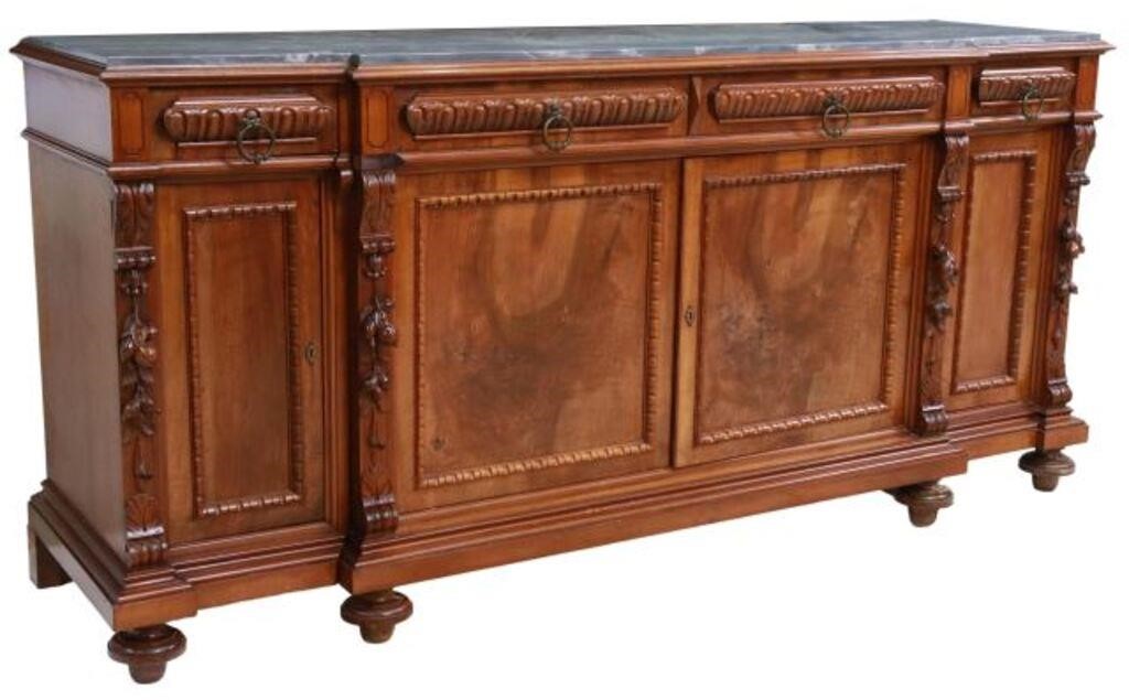 ITALIAN MARBLE-TOP WALNUT