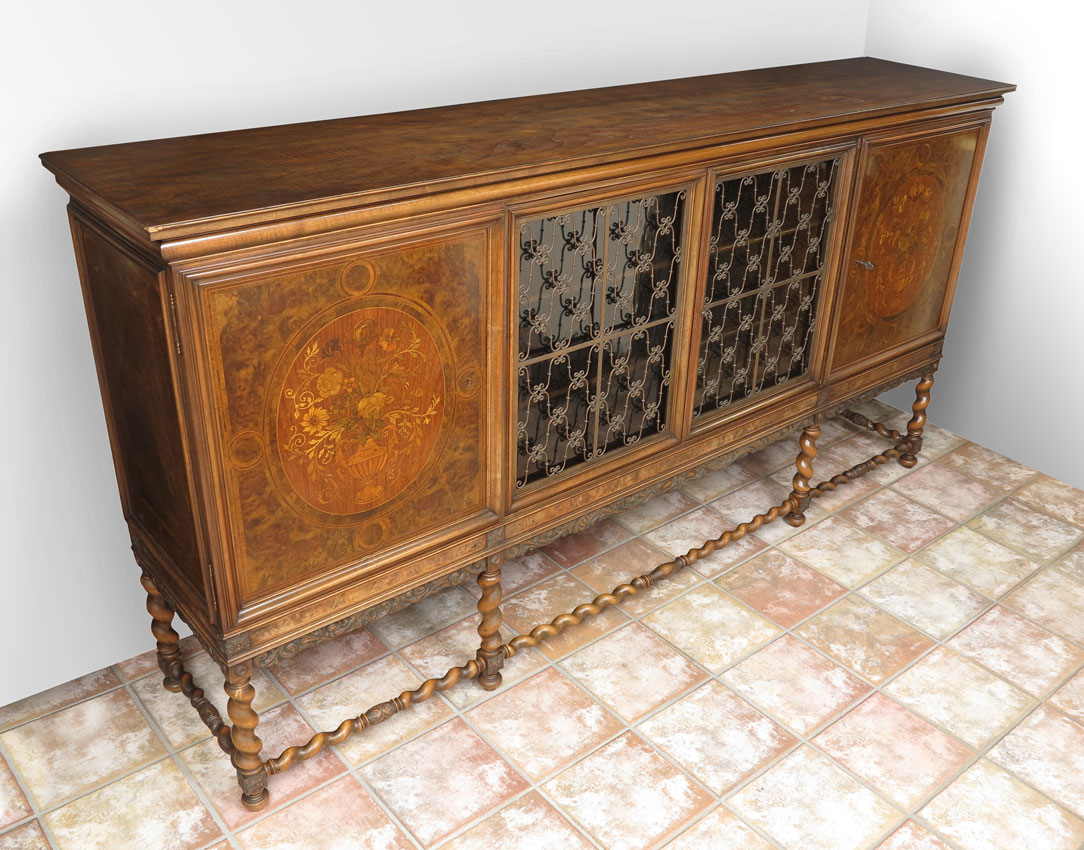 ITALIAN MARQUETRY INLAID BOOKCASE
