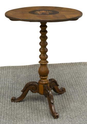ITALIAN MARQUETRY INLAID TILT TOP