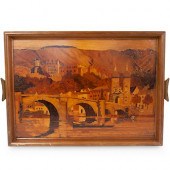 ITALIAN MARQUETRY INLAID TRAYD