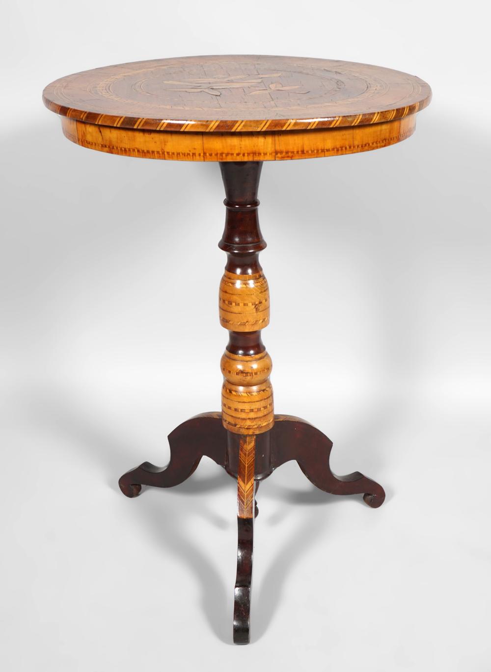 ITALIAN MARQUETRY INLAID WALNUT