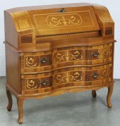 ITALIAN MARQUETRY WALNUT SECRE