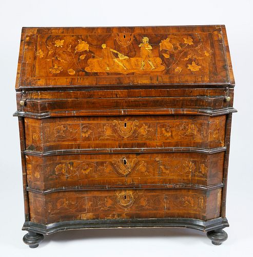 ITALIAN MARQUETRY WALNUT SLANT