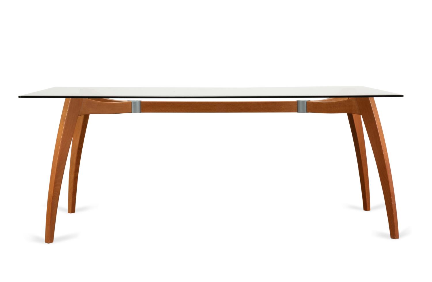 ITALIAN MCM STYLE GLASS TOP