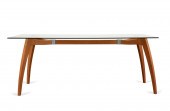 ITALIAN MCM STYLE GLASS TOP DI