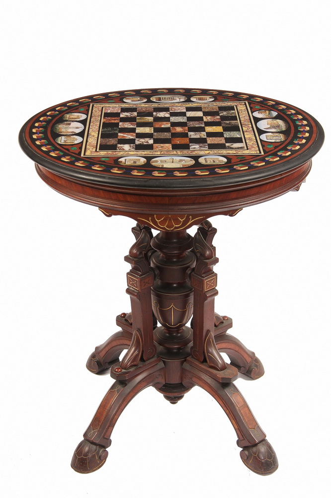 ITALIAN MICRO-MOSAIC TOP GAME TABLE