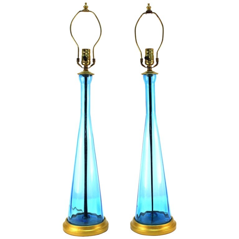 ITALIAN MID-CENTURY BLUE GLASS
