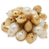 ITALIAN MILOR 18K AND PEARL RI