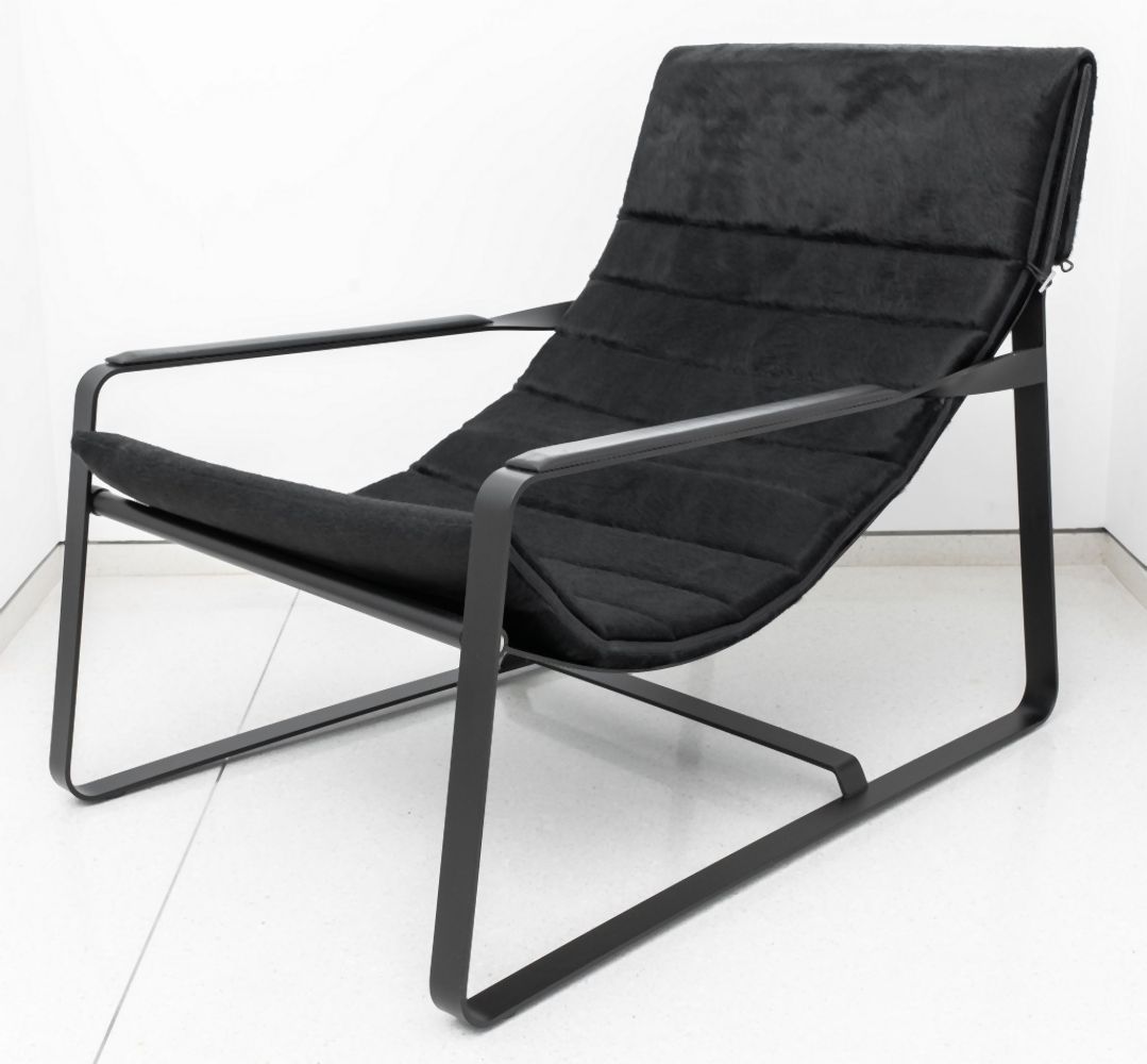 ITALIAN MINOTTI BLACK MOHAIR LOUNGE