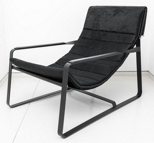 ITALIAN MINOTTI BLACK MOHAIR LOUNGE