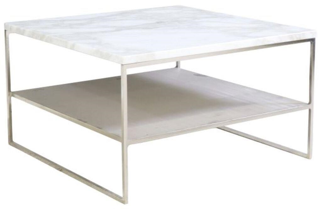 ITALIAN MINOTTI MARBLE-TOP & CHROME