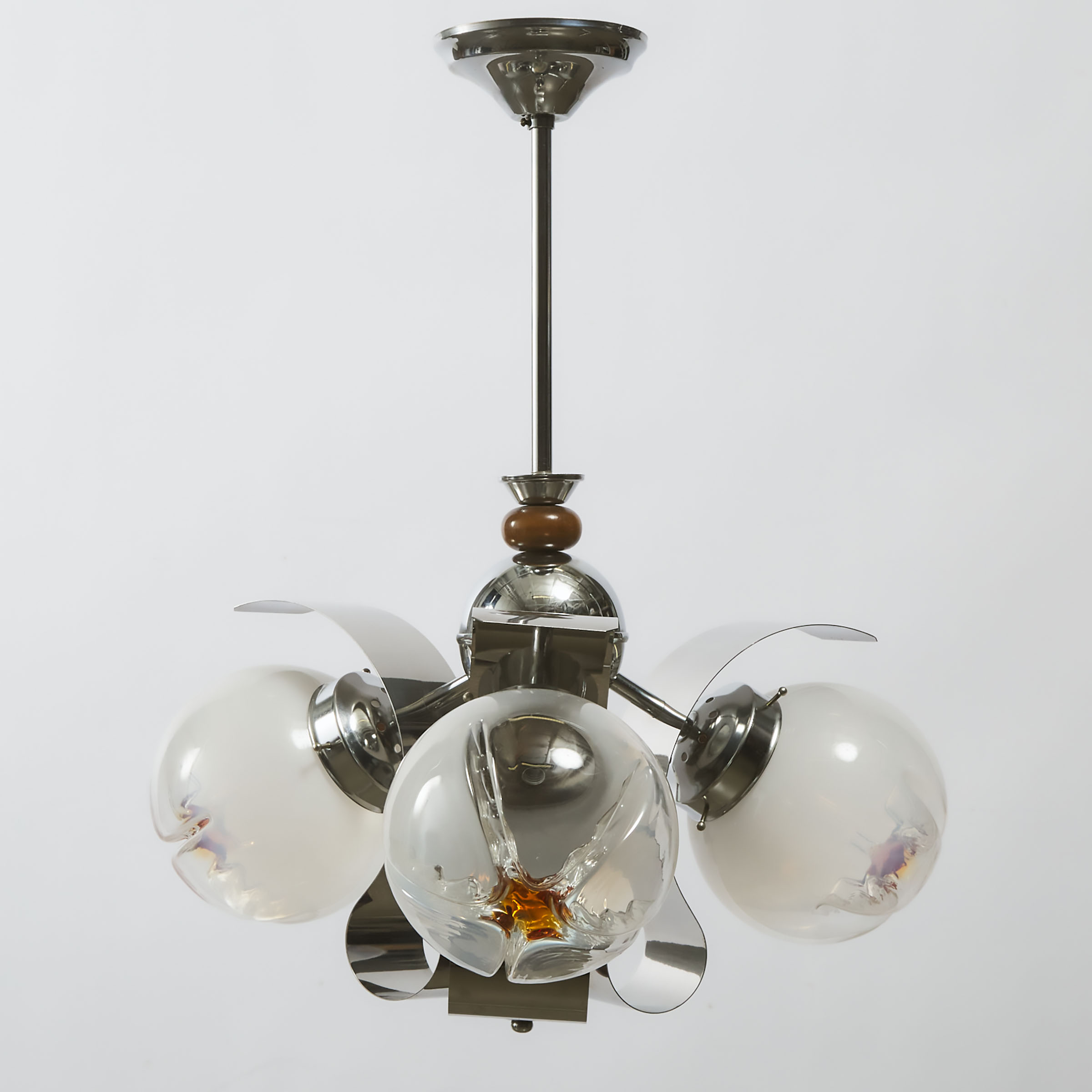 Italian Modern Chrome, Walnut and