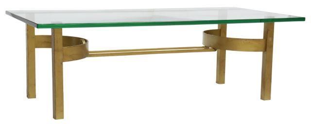ITALIAN MODERN GLASS-TOP BRASS