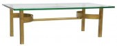 ITALIAN MODERN GLASS-TOP BRASS