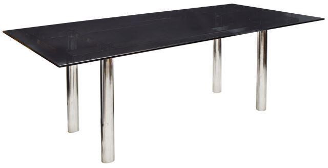 ITALIAN MODERN GLASS TOP CHROME