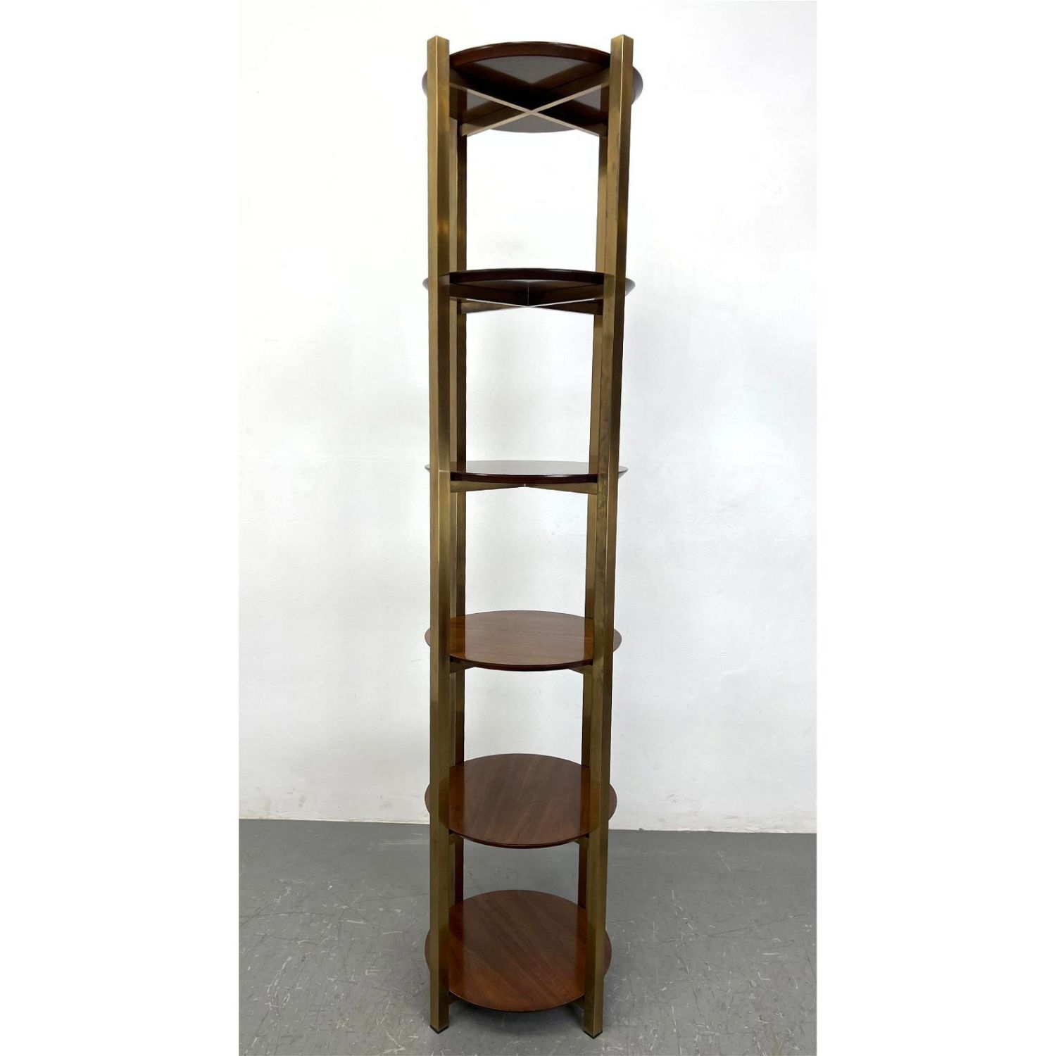 Italian Modernist Brass Walnut Tall