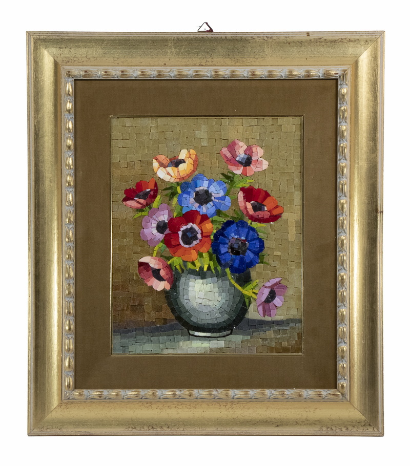 ITALIAN MOSAIC, FRAMED "Vasp Fiori"