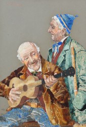 ITALIAN MOSAIC IMAGE OF MUSICI