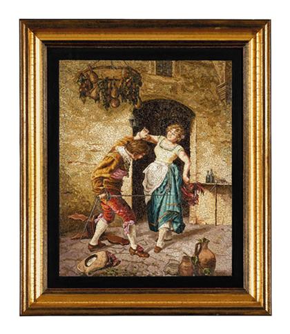 Italian mosaic plaque    circa 1900