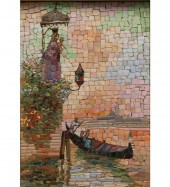 Italian mosaic plaque depictin