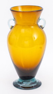 ITALIAN MURANO AMBER ART GLASS