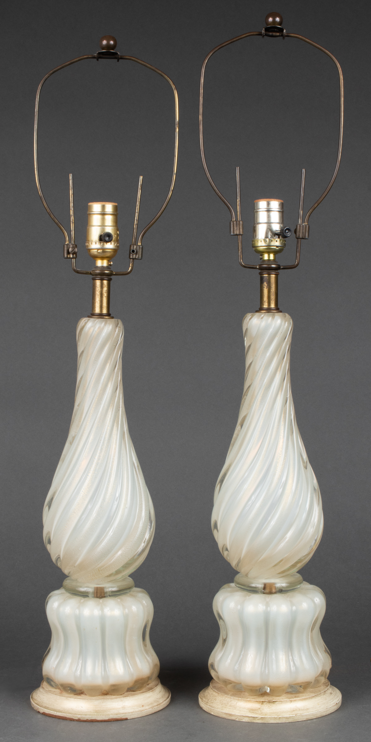ITALIAN MURANO GLASS TABLE LAMPS,