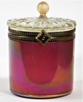 ITALIAN MURANO SCALLOPED RASPB