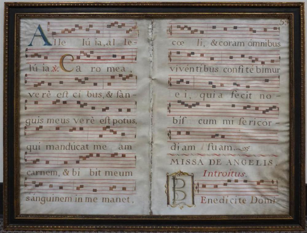 ITALIAN MUSIC SCORE, INK ON VELLUM,