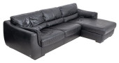 ITALIAN NATUZZI BLACK LEATHER