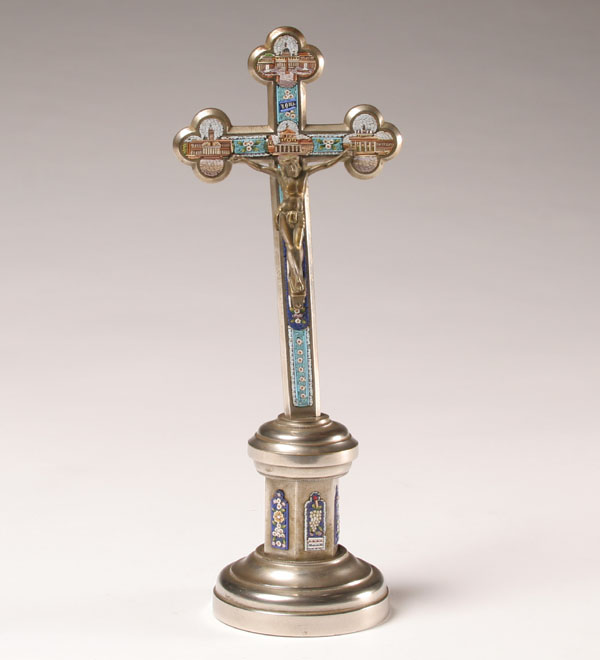 Italian nickel silver crucifix with