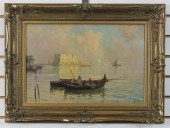 ITALIAN OIL ON CANVAS, FISHERM