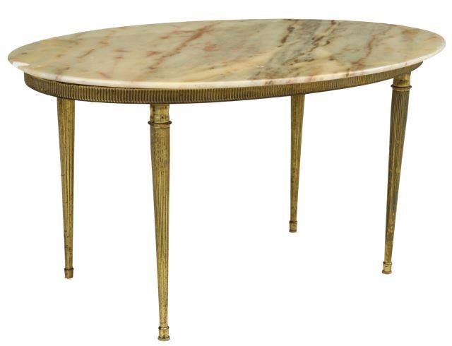 ITALIAN OVAL ONYX-TOP BRASS