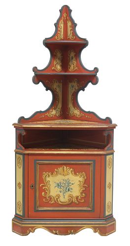 ITALIAN PAINT DECORATED CORNER