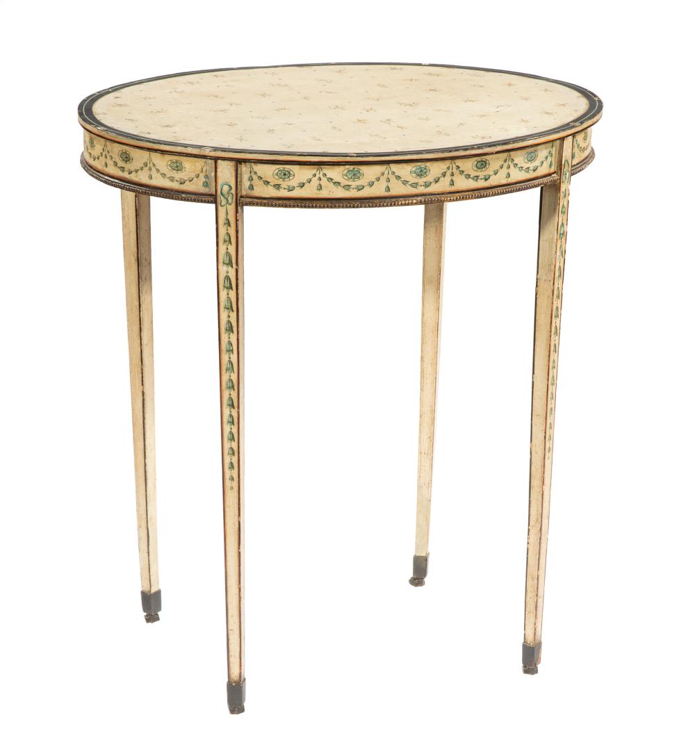ITALIAN PAINTED, BRASS-MOUNTED