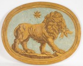 ITALIAN PAINTED CANVAS OVAL OV