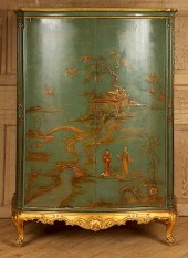 ITALIAN PAINTED GILT ARMOIRE C