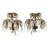 ITALIAN PAIR GILT PALM FROND C