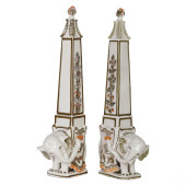 ITALIAN PAIR OF CERAMIC FIGURA