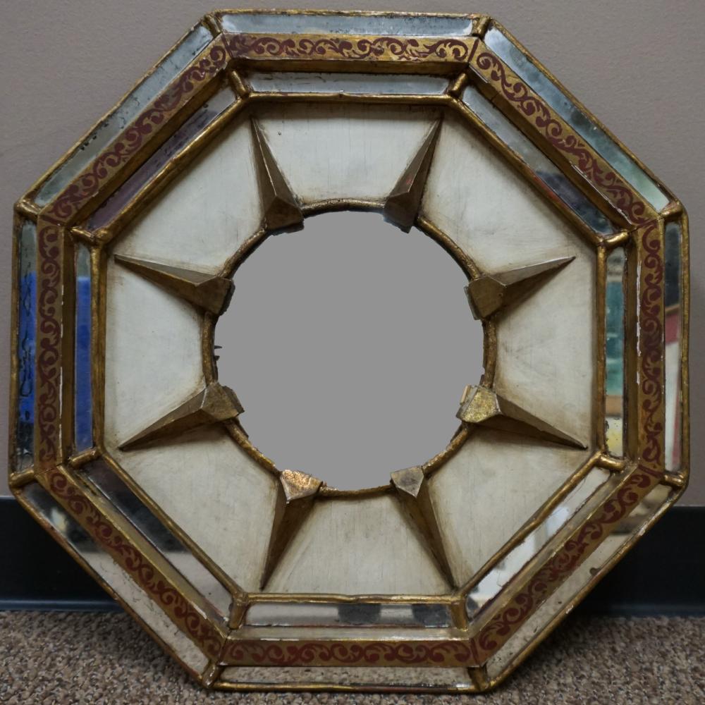 ITALIAN PARCEL GILT AND RED PAINTED