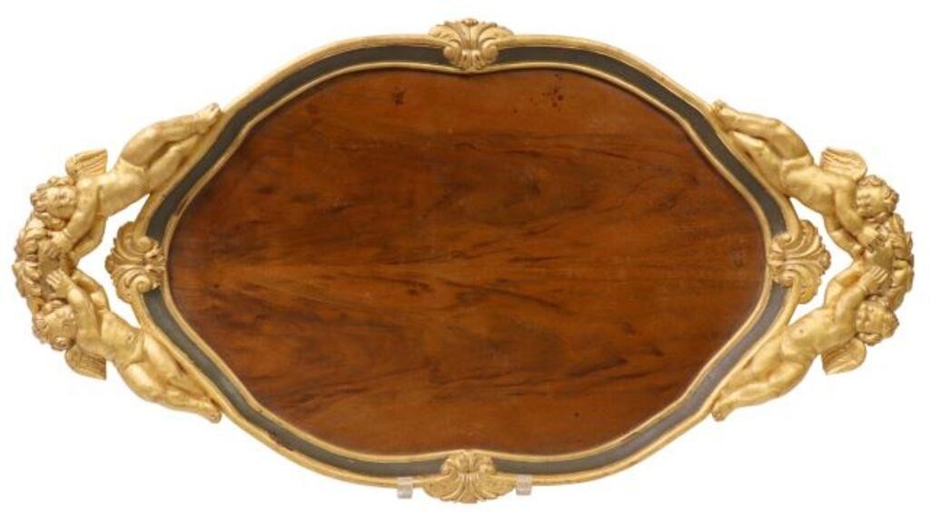ITALIAN PARCEL GILT CHERUB HANDLE