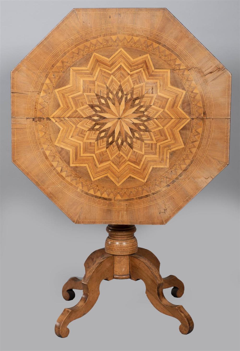 ITALIAN PARQUETRY AND WALNUT TILT