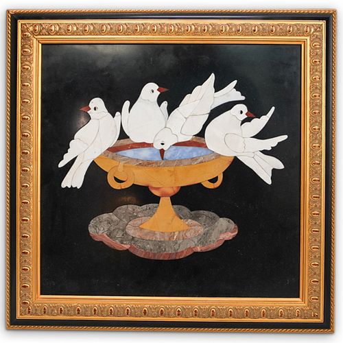 ITALIAN PIETRA DURA "FOUR BIRDS"