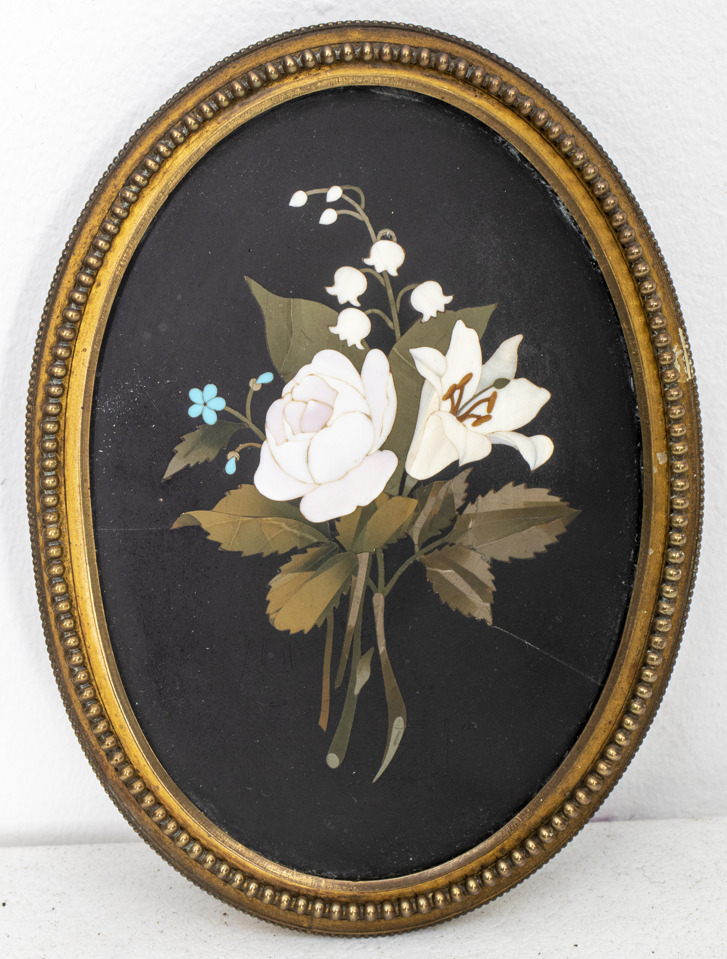 ITALIAN PIETRA DURA OVAL PLAQUE