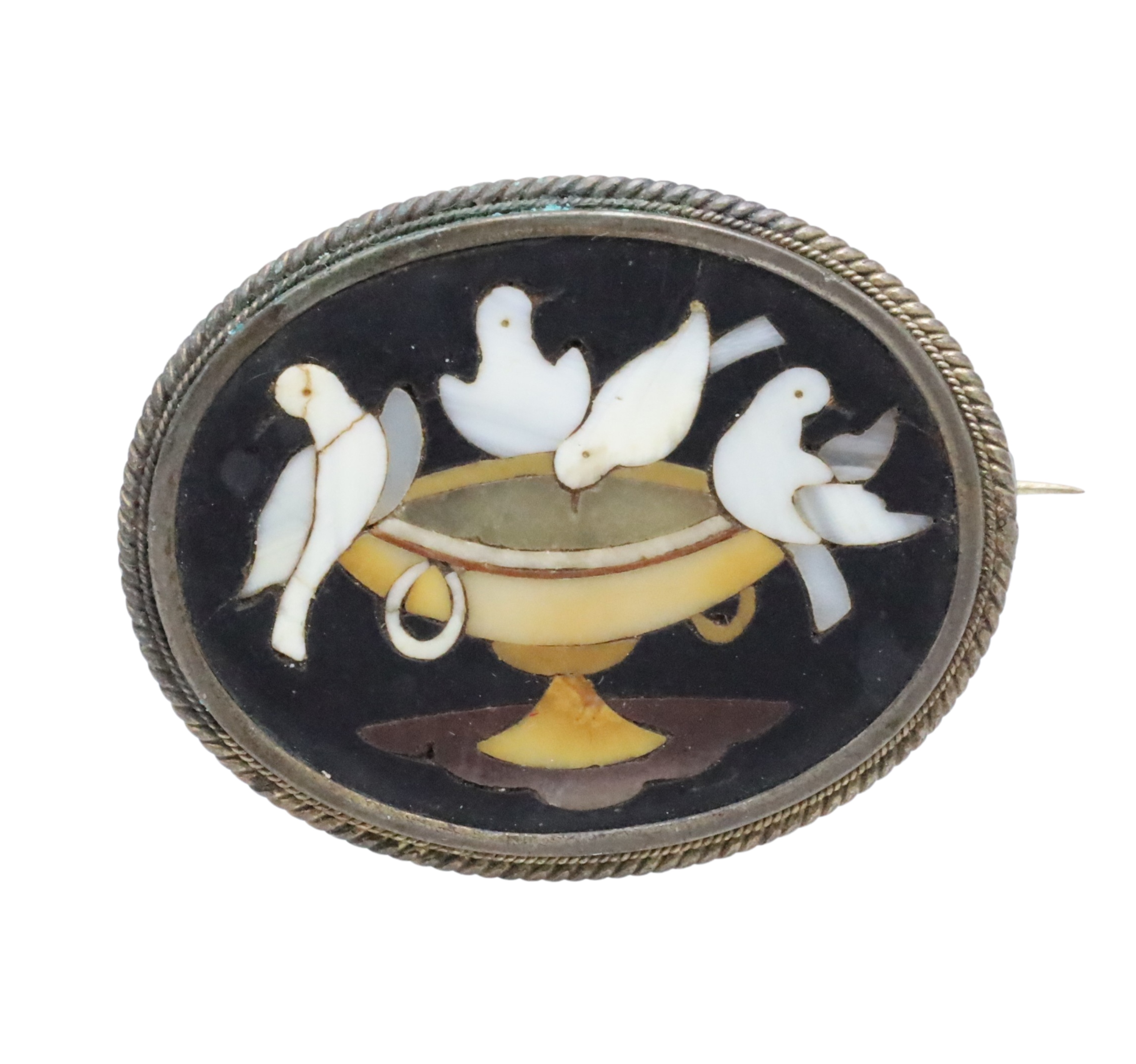 ITALIAN PIETRA DURA PENDANT/PIN