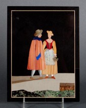 Italian pietra dura plaque dep
