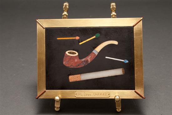Italian pietra dura plaque, in