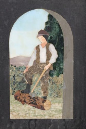 ITALIAN PIETRA DURA PLAQUE WOO