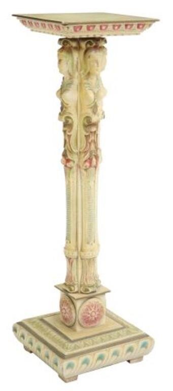 ITALIAN POLYCHROME PAINTED CARYATID